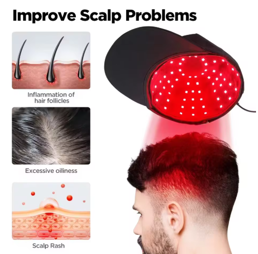 Smart Hair Growth Cap with Red Laser Therapy Device