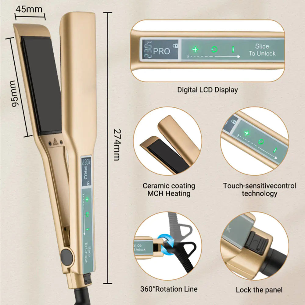 Professional Titanium Hair Straightener with Touch Screen